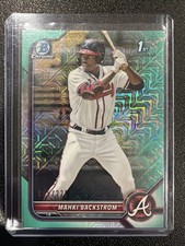 2022 Bowman - Chrome Prospects Mahki Backstrom #BCP-121 Aqua Mojo Refractor /225
