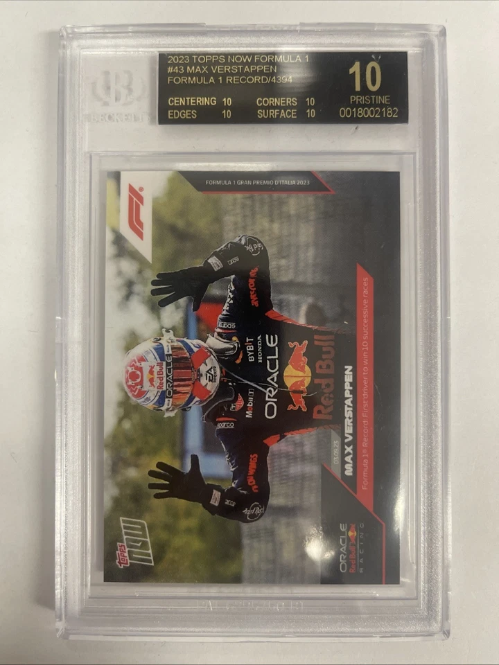 2023 Topps Now F1 Max Verstappen #43 Formula 1 Record BGS 10 BLACK LABEL - Image 2 of 4