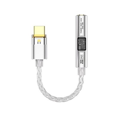 NICEHCK NK1 MAX USB-C to 3.5mm HiFi DAC Adapter Headphone Amp Converter Silver