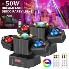 2PCS Laser Light RGBW LED Moving Head Disco Stage Lighting Beam DMX512 Party DJ