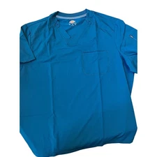 Dickies Dynamix Medical Scrub Top Mens 4XL Teal Blue V Neck Short Sleeve