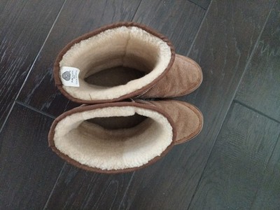 Original Ugg Australia Import Camel Boots Pure Wool Mid Calf Men 10