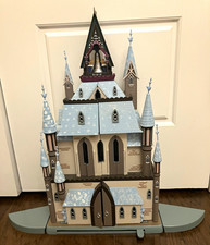 Disney Frozen Fold-Out Castle Doll Playset w/ Anna  Elsa Dolls Blue/Gray