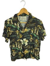 WACKO MARIA Short Sleeve Shirt M Rayon BLK All Over Pattern