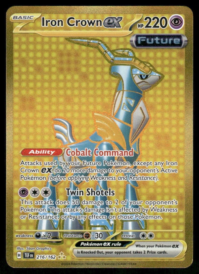 Iron Crown ex 216/162 Hyper Rare Holo NM Pokemon SV05: Temporal Forces