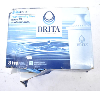 Brita Plus Water Filter Cartridges 3 Pack High Density For Pitcher/Dispensers