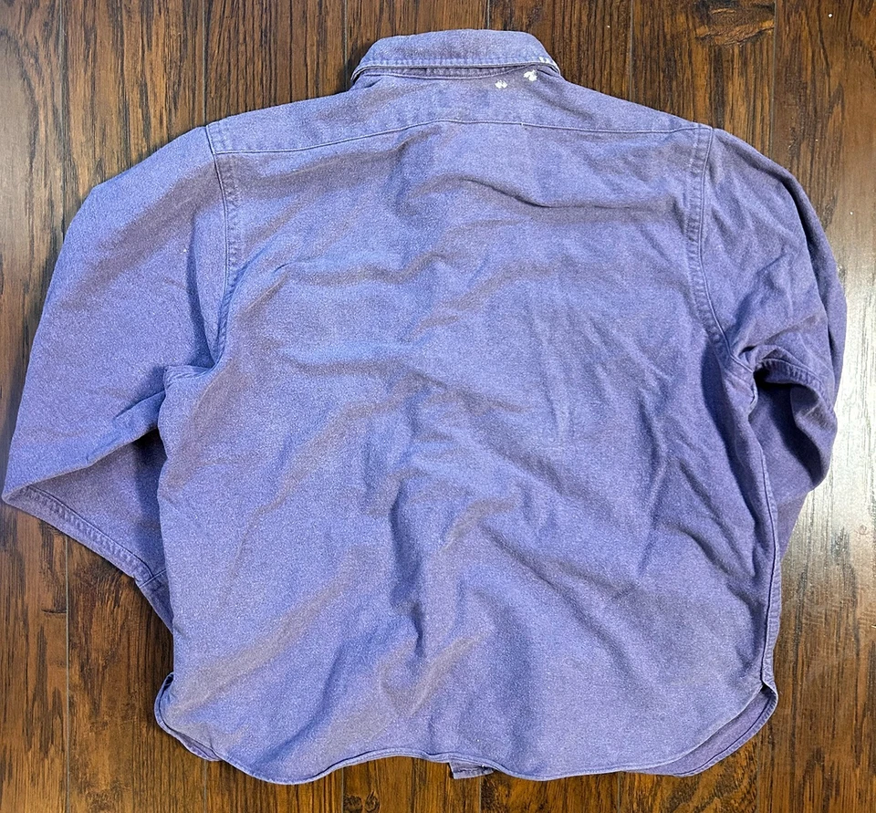 Camisa de tela de gamuza LL Bean vintage para mujer 18 púrpura desteñido hecha en EE. UU. años 90  Foto 2 de 4