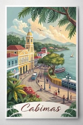 Lebendige Cabimas Venezuela Reise Poster - Exotisches Stadtbild Kunstdruck A1-A4 Poste