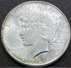 US 1928-S Peace Dollar  **