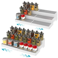Pack of 2, 3-Tier Spice Rack, Expandable and Non-Skid tiered Shelf, Medicine ...