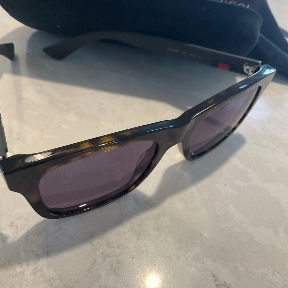 Gafas de sol Gucci GG0008S 003 marrón tortuga mate negro con lentes azules grises Foto 3 de 4