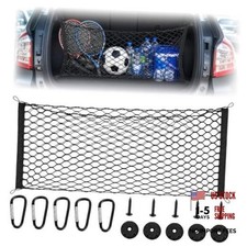 Stretchable Elastic Trunk Cargo Net with 4 Heavy-Duty Hooks, Adjustable Car L