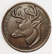 1863 Birdstuffer   US Civil War Token    J.L.Bode    bronze 24mm