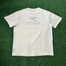 Arc'teryx Men Kragg SL Cotton Bird Word Shirt Men’s XL  -White Light/Black