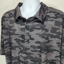 Birdie Bound Polo Shirt Mens 3XL Gray Camo Short Sleeve Golf Performance Stretch