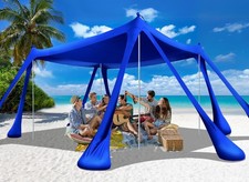 Beach Tent Sun Shelter Beach Canopy Tent Sun Shade Pop Up 10x10 UPF50 with 8...