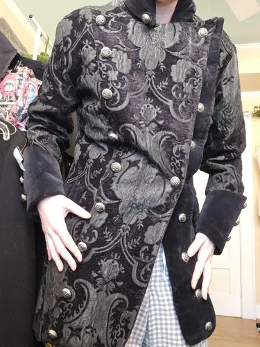 Shrine Hollywood California black brocade gothic steampunk military vampire coat image 23