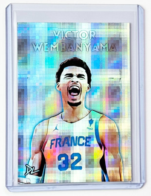 Victor Wembanyama Limited Edition Artist Signed ''Team France'' Refractor Card 1/1