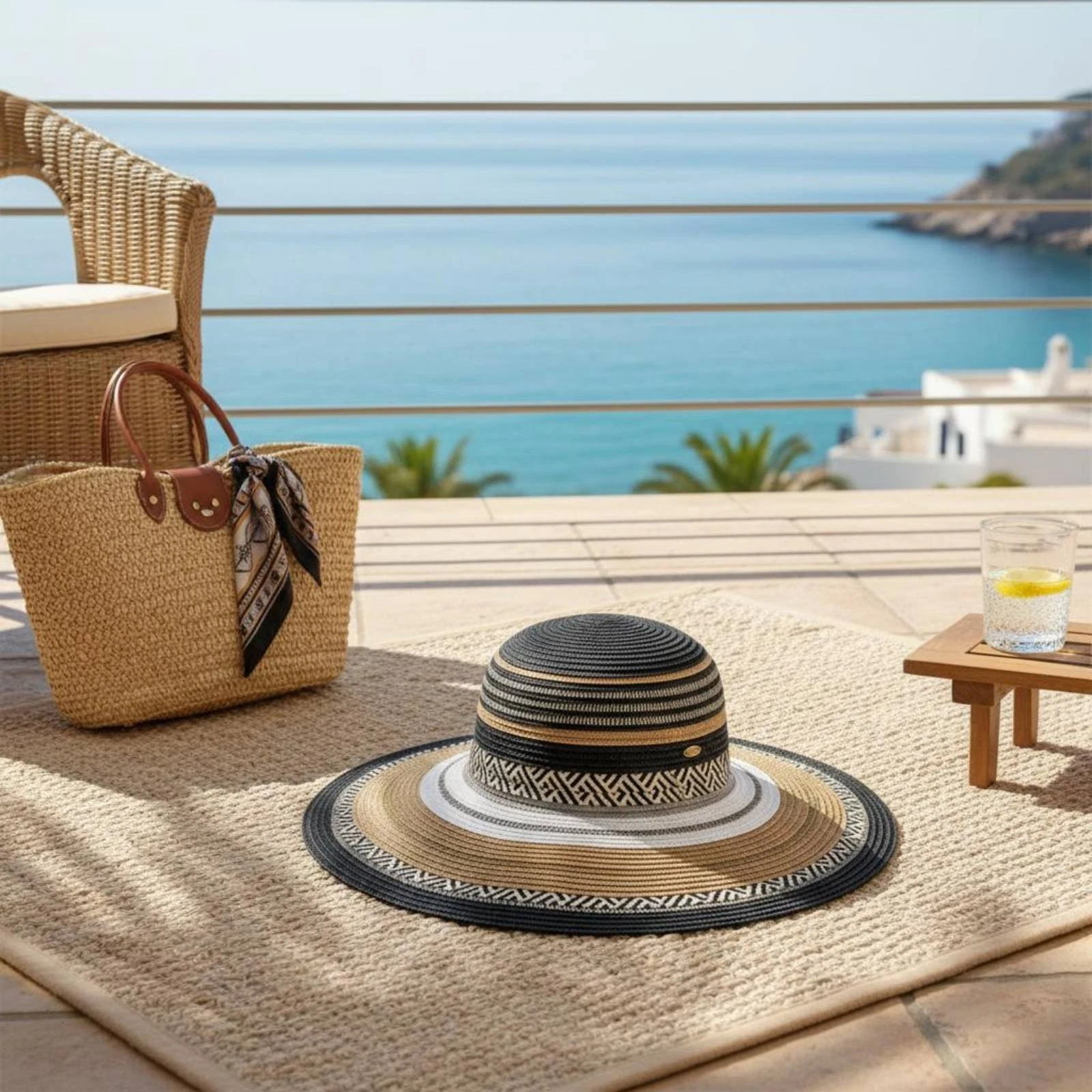Wide Edge Woven Sun Hat Breathable Stylish Accessory Travel Suitable for