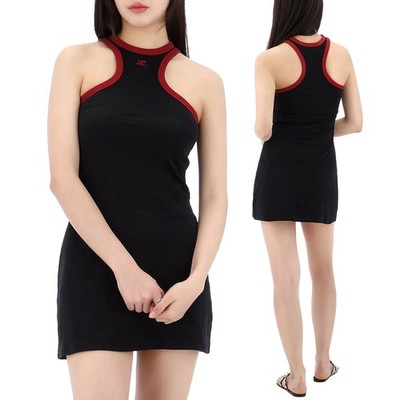 Courreges Contrast Scuba Minikleid 125JRO577JS0203 BLACK RUBY 125857114