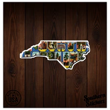 Vintage North Carolina Map - Vinyl Decal Sticker - Car Window Laptop - ebn8880