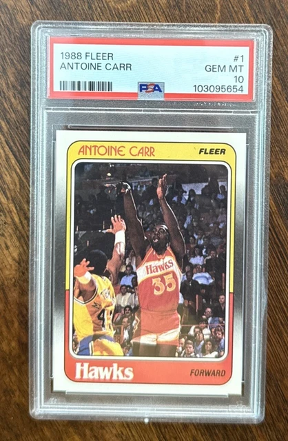 1988 Fleer Basketball #1 Antoine Carr PSA 10 GEM MINT TUFF NUMBER LOW POP ~~