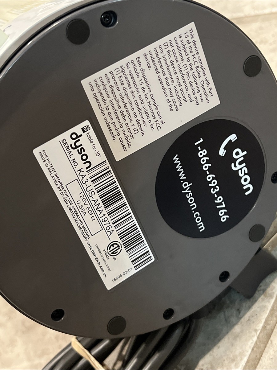 Dyson Air Multiplier AM01 30cm Satin White/Silver Table Fan Power