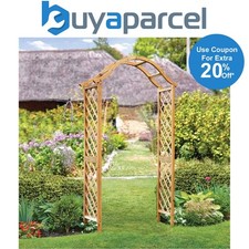 Image of Smart Garden Elegant Woodland Wooden Garden Arch Pergola Tan Plant Support