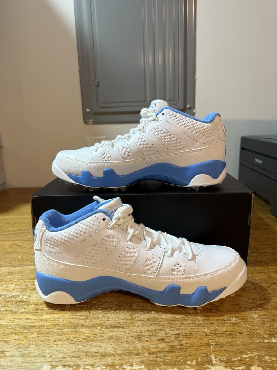 Mens Multi Sizes-Nike Air Jordan 9 UNC White University Blue Golf