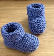 Baby Knit Booties Knitting Pattern Paper Copy Beginner Row-By-Row DK 0-3 3-6