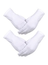 Sumind 2 Pairs White Uniform Gloves Formal Nylon Cotton 25 cm x 9 cm,