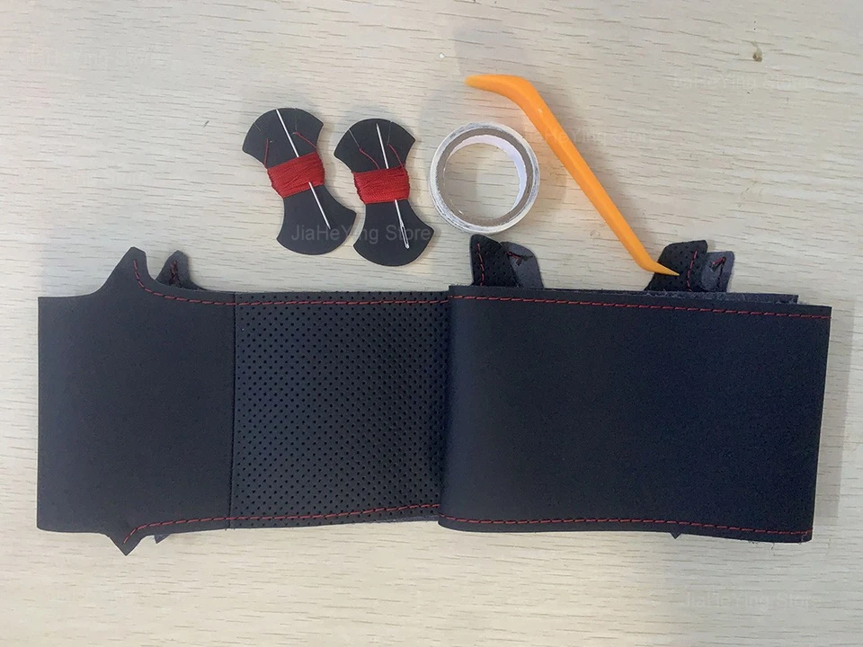 Cubierta envolvente de cuero cosida a mano para volante de auto para Mazda 6 Atenza 2014-2017 Foto 4 de 4