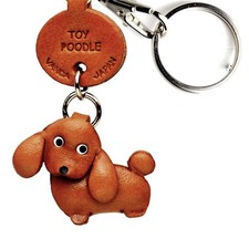 Toy Poodle Handmade 3D Leather Key chain/ring/fob VANCA Made in Japan 56763