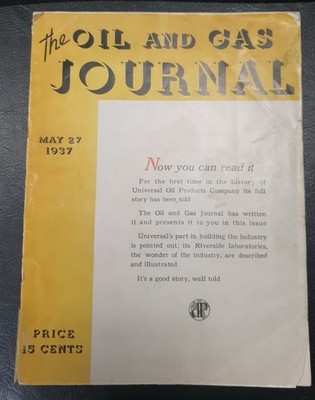 Vintage The Oil and Gas Journal May 27 1937 Honeywell UOP Issue SE114