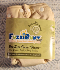 FuzziBunz Hemp Pocket Diaper Insert OS One Size Birth to Potty Training NEW NIP