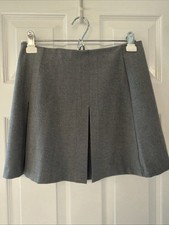 Abercrombie fitch Gray Pleated Lined Mini Skirt/skort Side Zip Size Small