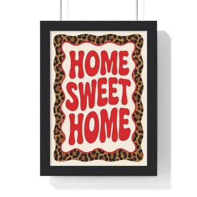 Home Sweet Home Poster | Auffälliges Leopardenmuster Wandbild Kunstdruck Geschenk Deko