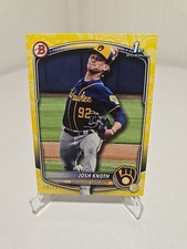 2025 1st Bowman - Prospects Josh Knoth Yellow Pattern /75 - #BP-136