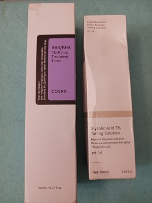 Facial Toner Lot COSRX AHA/BHA Toner & Comp Clinical Glycolic Acid 7% 3.38floz