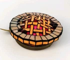 Vtg Stained Glass Light Tiffany Style Counter Top Baking Pie Lamp Food Retro