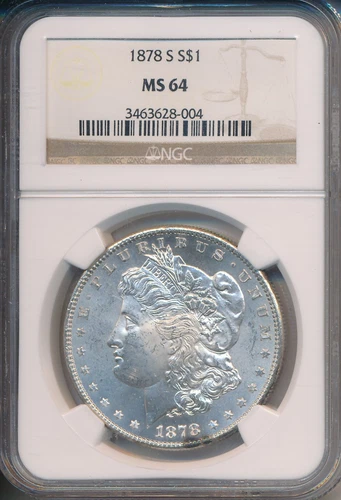 1878-S MORGAN SILVER DOLLAR **NGC CERTIFIED MS 64** SHIPS FREE!!