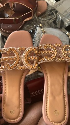 Girls Embellished Buckle Flat Sandals Faux Leather Adjustable Strap Multicolor