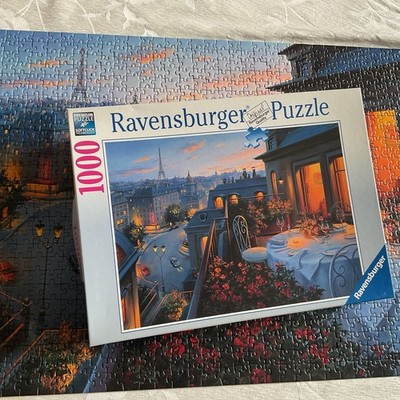 ''Paris Balcony'' 1000 Piece Puzzle Ravensburger 19 410 0 Used Complete  27'' x 20''