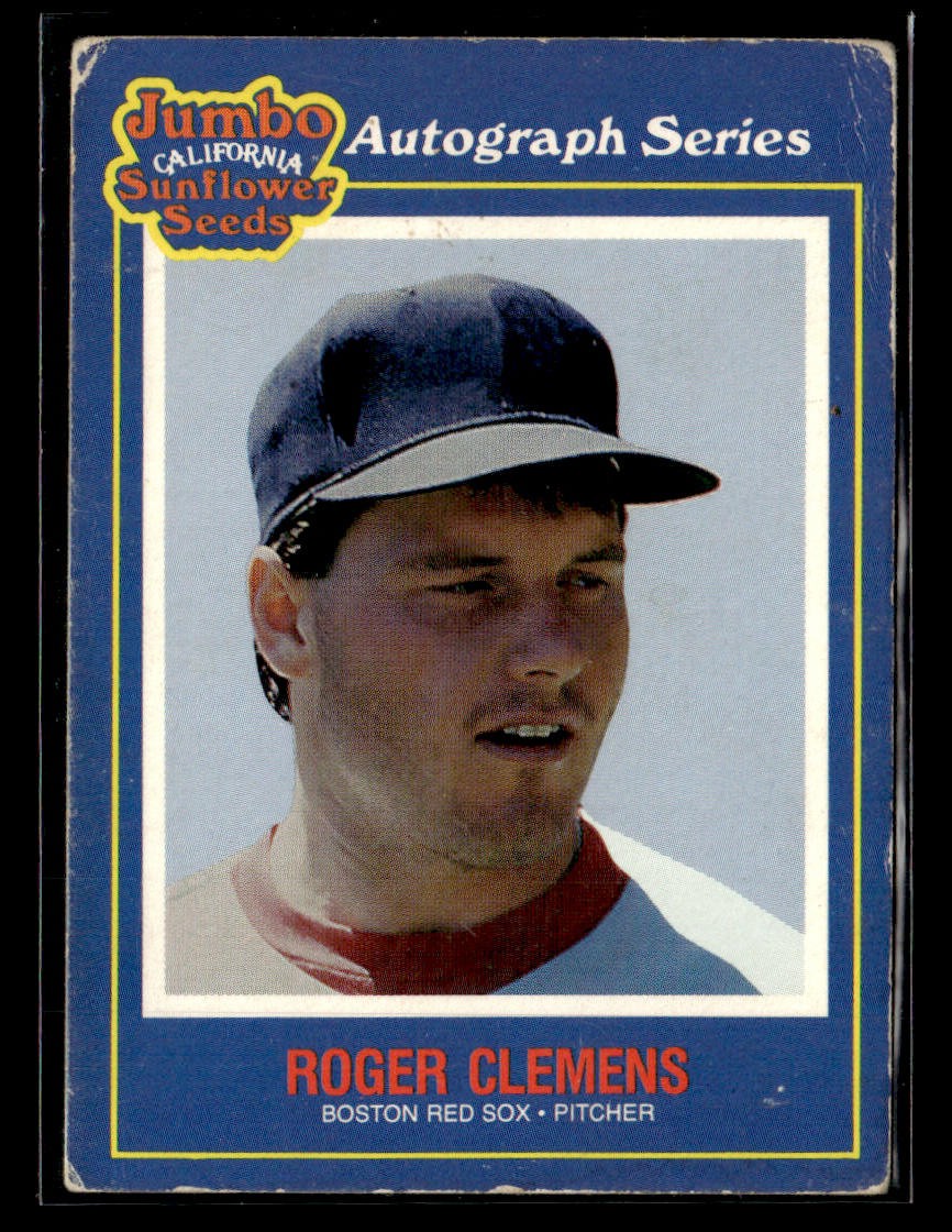 1990 Jumbo California Sunflower Seeds #18 Roger Clemens Card Boston Red Sox