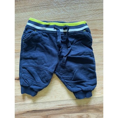 Topomini Jogger Pants Kids Size 56/ NB Navy Blue Lime Green Striped Waist Cotton