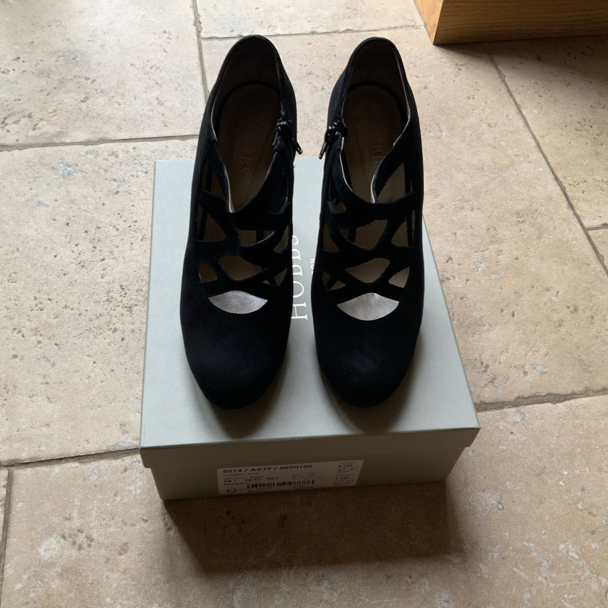 Hobbs Of London Black Fine Suede Gabriella Shoe Size UK UK