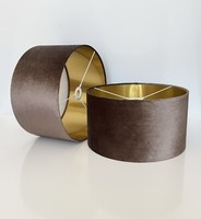 new glamor velvet lamp shade pendant light shade with gold lining -latte brown