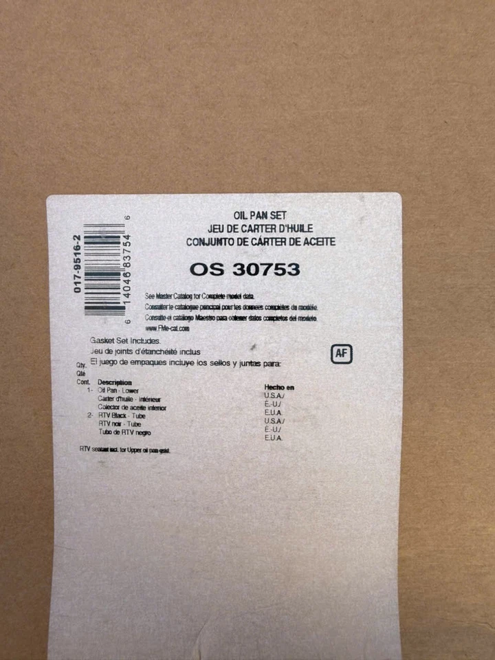 Juego de juntas de cárter de aceite Fel-Pro OS 30753 para modelos seleccionados de Hyundai Kia 99-10 Foto 2 de 2