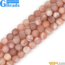 Natural Round Brown Matte Sunstone Spacer Beads for Jewelry Making 15" 6mm 8mm