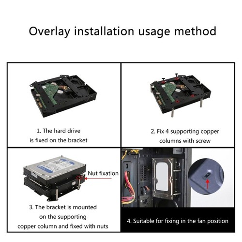 Durability Metal Hard Drive Bracket for 12cm Fan Slot in PC Hard Mounting Rack - Afbeelding 2 van 10